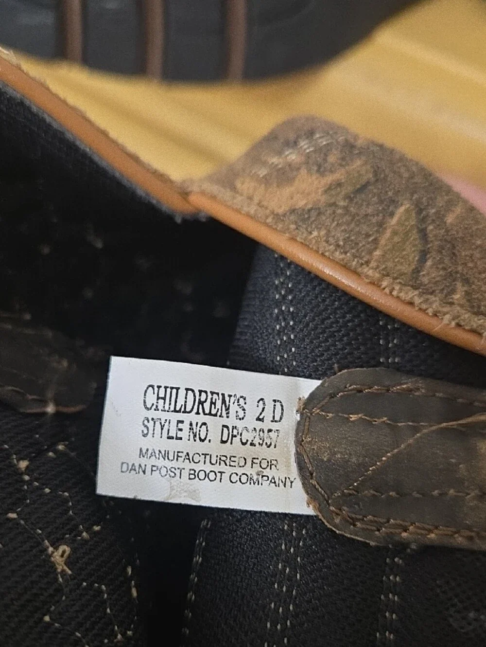 Dan Post Children's Western Cowboy Boots - Brown and Black Accents. Size 2D.